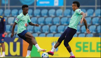 Seleção brasileira em treino na Espanha.