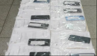 Celulares devolvidos as vítimas na sede da SSP-PI