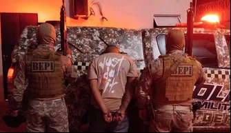Polícia Militar durante operação