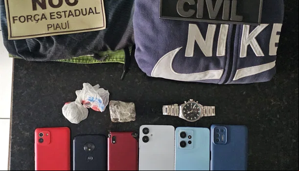 Materiais apreendidos pela polícia